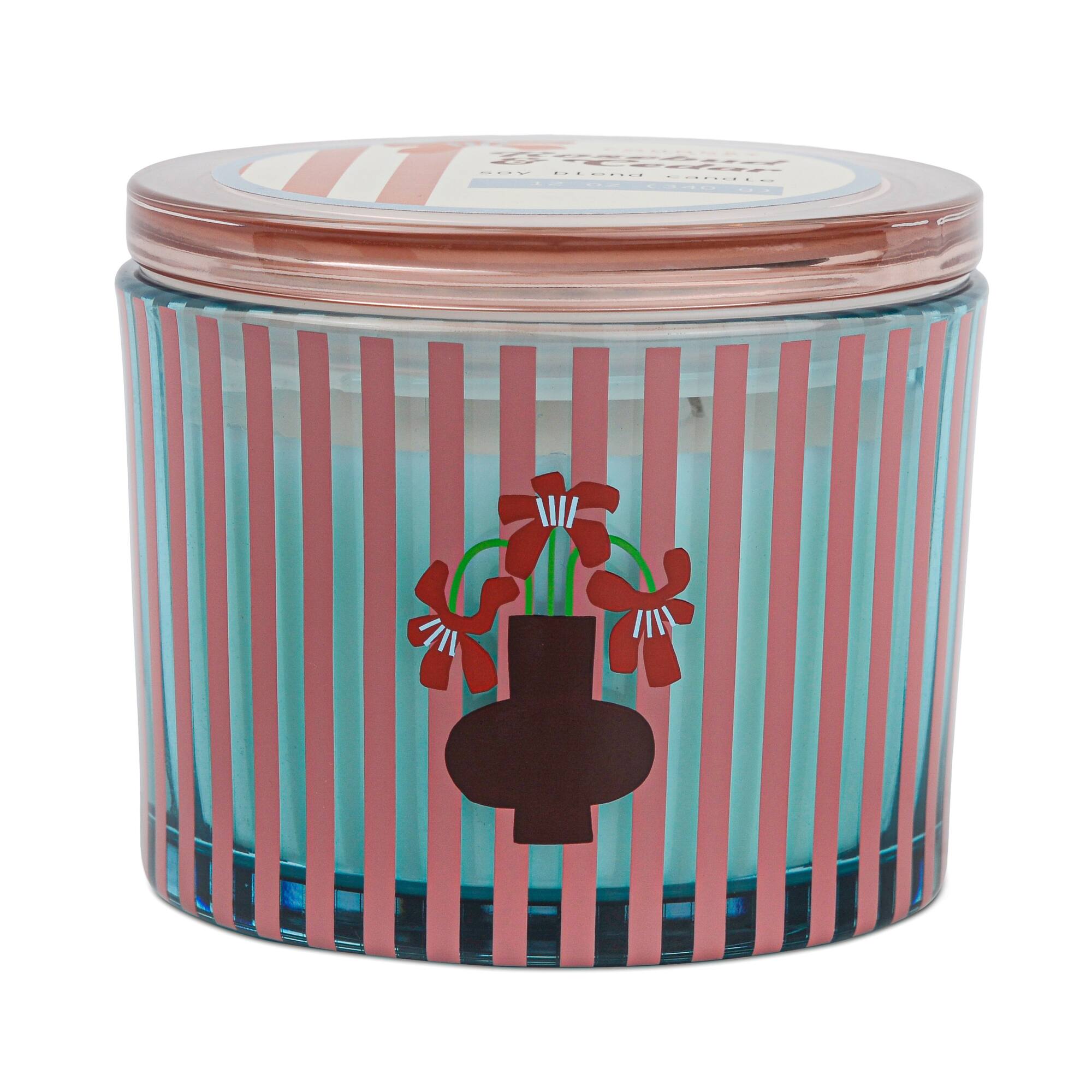 Foundry Candle Co. 12 oz. Rosebud & Cedar Soy Blend 3 Wick Candle